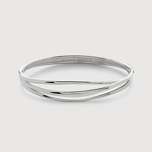 Nura Wrap Bangle in Sterling Silver | Jewellery by Monica Vinader