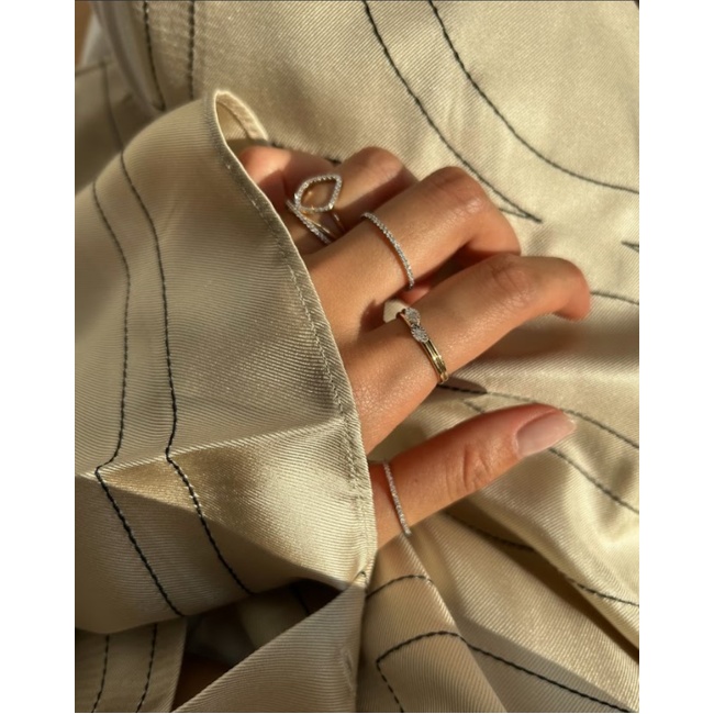 【MONICA VINADER】Marquise Diamond Ring ダイヤモンドリング Lab Grown Diamond Marquise Solitaire Stacking Ring in 14k