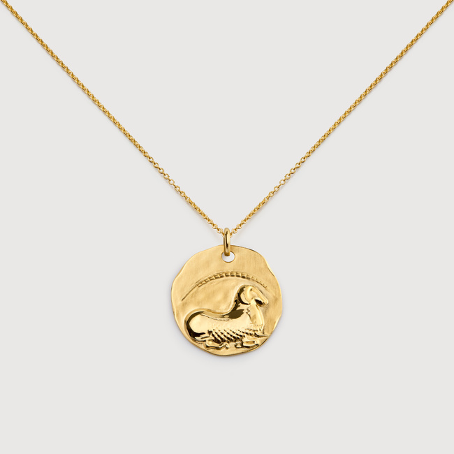 ★SENTIMENTS★ NO.259 [GOLD] NECKLACE Aries Zodiac Chain Necklace in 18k Gold Vermeil on Sterling