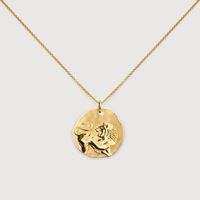 Leo Zodiac Chain Necklace in 18k Gold Vermeil on Sterling
