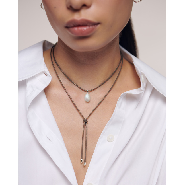 Baroque Pearl Mink Cord Necklace | Jewellery Sets | Monica