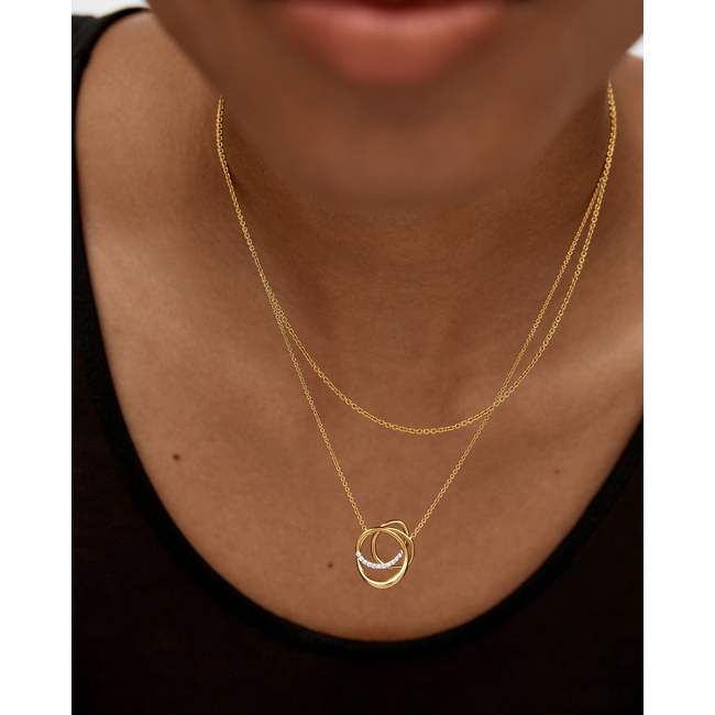 Nura Wrap Pavé Diamond Necklace in 18k Gold Vermeil on Sterling