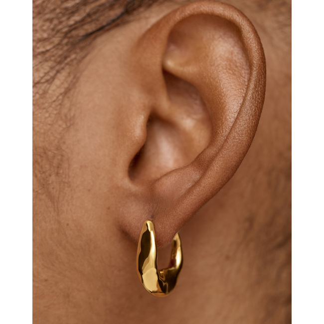 Antica Medium Hoop Earrings in 18k Gold Vermeil on Sterling Silver