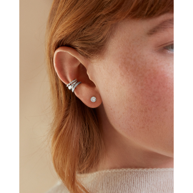 Diamond Essential Stud Earrings in Sterling Silver and Diamond