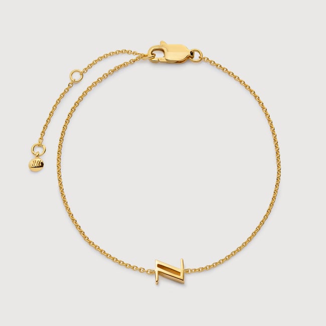 Initial Z Chain Bracelet in 18k Gold Vermeil on Sterling Silver