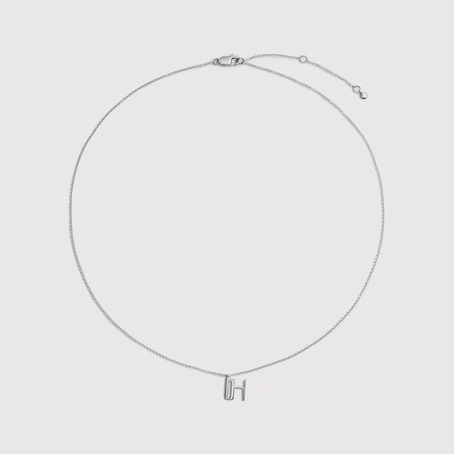 Initial H Chain Necklace in Sterling Silver | Jewellery by Monica