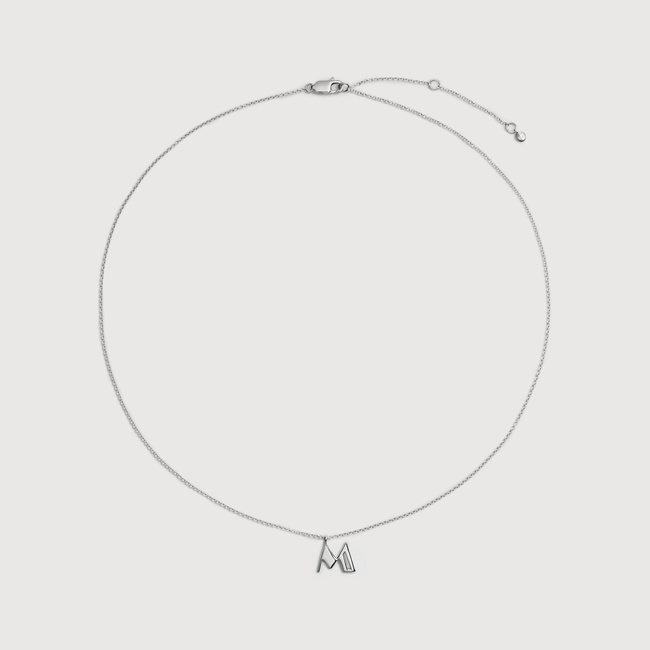 Initial M Chain Necklace in Sterling Silver | Jewellery by Monica