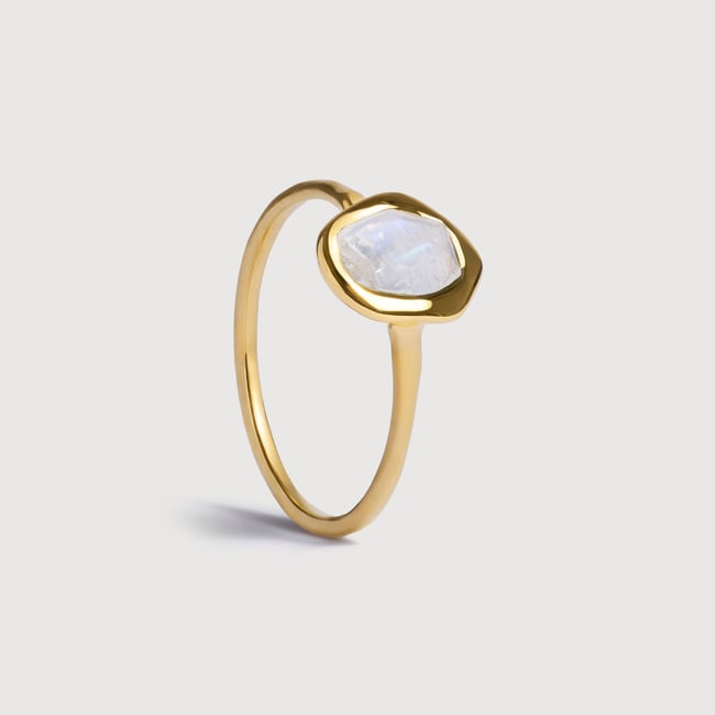 Gold Vermeil MV Odyssey Gemstone Ring - Moonstone