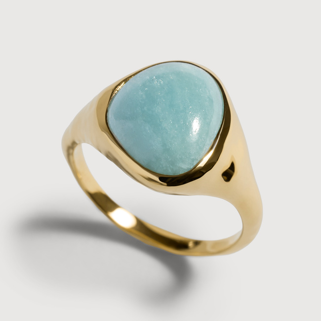 GIGI / 18KYG Stone Charm Ring 新品未使用美品 Rio Gemstone Ring in 18k Gold Vermeil on Sterling Silver and