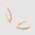 Gold Vermeil Fiji Skinny Hoop Diamond Earrings - Diamond - Monica Vinader