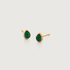 Gold Vermeil Teardrop Gemstone Stud Earrings - Green Onyx - Monica Vinader