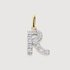 Gold Lab Grown Diamond Initial R Pendant Charm - Lab Grown Diamond - Monica Vinader