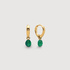 Gold Vermeil Nura Gemstone Huggie Earrings - Green Onyx - Monica Vinader