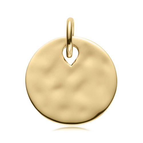Gold Ziggy Round Pendant Charm