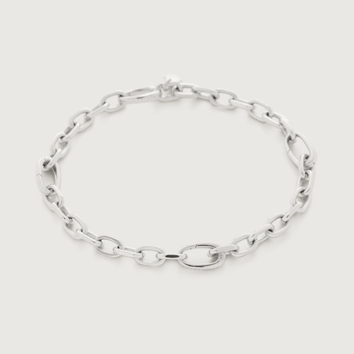 Sterling Silver Alta Capture Mini Link Charm Bracelet - Monica Vinader