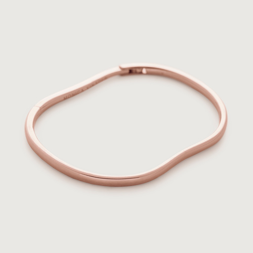 Rose Gold Vermeil Alta Capture Charm Bangle - Monica Vinader