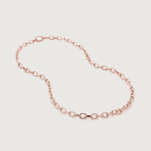 Rose Gold Vermeil Alta Capture Mini Link Necklace Adjustable 48cm/19" - Monica Vinader