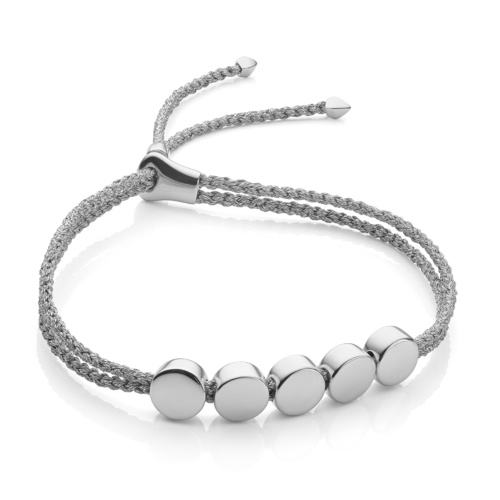 Women S Jewellery Demi Fine Monica Vinader Linear Bead Friendship Bracelet Silver Metallica Monica Vinader