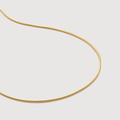 Gold Vermeil Round Thin Snake Necklace Adjustable 41-46cm/16-18' - Monica Vinader