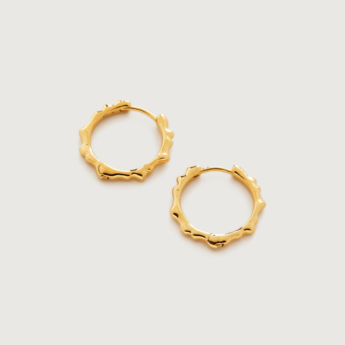 Gold Vermeil Siren Muse Ripple Small Hoop Earrings - Monica Vinader