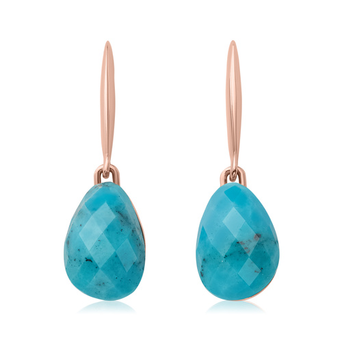 Turquoise Jewellery Monica Vinader Rose Gold Vermeil Nura Small Teardrop Earrings Turquoise Monica Vinader