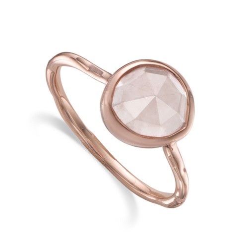 Rose Gold Vermeil Siren Stacking Ring - Rose Quartz