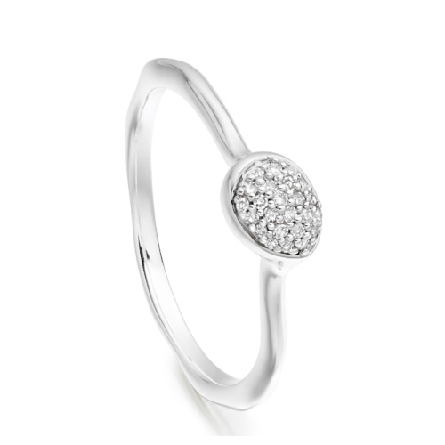 Siren Wide Band in Sterling Silver with White Topaz | Jewellery by ...