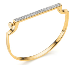 Gold Vermeil Signature Thin Bangle - Diamond