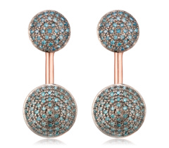 Rose Gold Vermeil Stellar Earrings - Blue Diamond - Monica Vinader