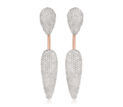 Rose Gold Vermeil Stellar Cocktail Earrings - Diamond - Monica Vinader
