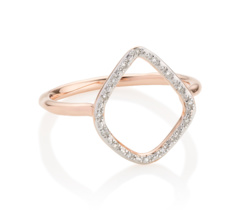 Rose Gold Vermeil Riva Diamond Hoop Ring - Side view