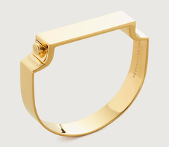 Gold Vermeil Signature Wide Bangle - Monica Vinader