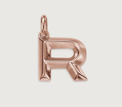 Rose Gold Vermeil Alphabet R Pendant Charm - Monica Vinader