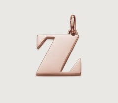 Rose Gold Vermeil Alphabet Z Pendant Charm - Monica Vinader