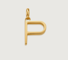 Gold Vermeil Alphabet P Pendant Charm - Monica Vinader