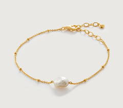 Gold Vermeil Nura Tiny Keshi Pearl Bracelet - Pearl - Monica Vinader