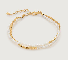Gold Vermeil Mini Nugget Pearl Beaded Bracelet - Seed Pearls - Monica Vinader