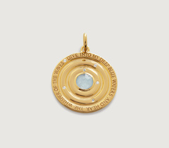 Gold Vermeil Ocean Pendant Charm - Aquamarine - Monica Vinader