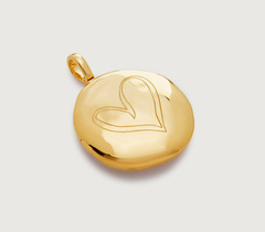 Gold Vermeil Deia Round Pebble Locket - Monica Vinader