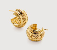 Gold Vermeil Heirloom Chunky Small Hoop Earrings - Monica Vinader