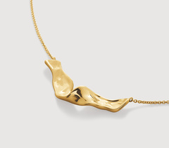 Gold Vermeil The Wave Necklace Adjustable 41-46cm/16-18' - Monica Vinader