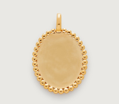 Gold Vermeil Deia Beaded Oval Pendant Charm - Monica Vinader