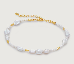 Gold Vermeil Pearl Scatter Bracelet - Pearl - Monica Vinader