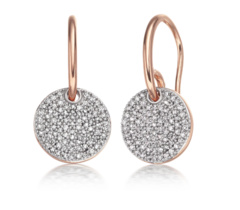 Rose Gold Vermeil Ava Disc Drop Earrings - Diamond - Monica Vinader