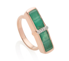 Rose Gold Vermeil Baja Precious Ring - Emerald - Monica Vinader