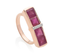 Rose Gold Vermeil Baja Precious Ring - Ruby - Monica Vinader