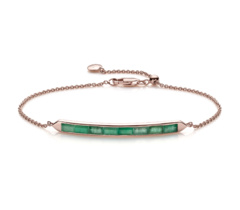 Rose Gold Vermeil Baja Precious Skinny Bracelet - Emerald