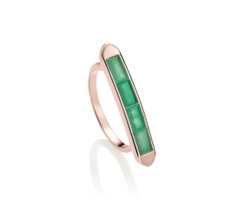 Rose Gold Vermeil Baja Precious Skinny Ring - Emerald