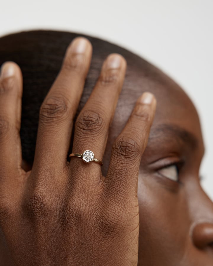 Gold Siren Solitaire Diamond Ring - Lab Grown Diamond - Monica Vinader