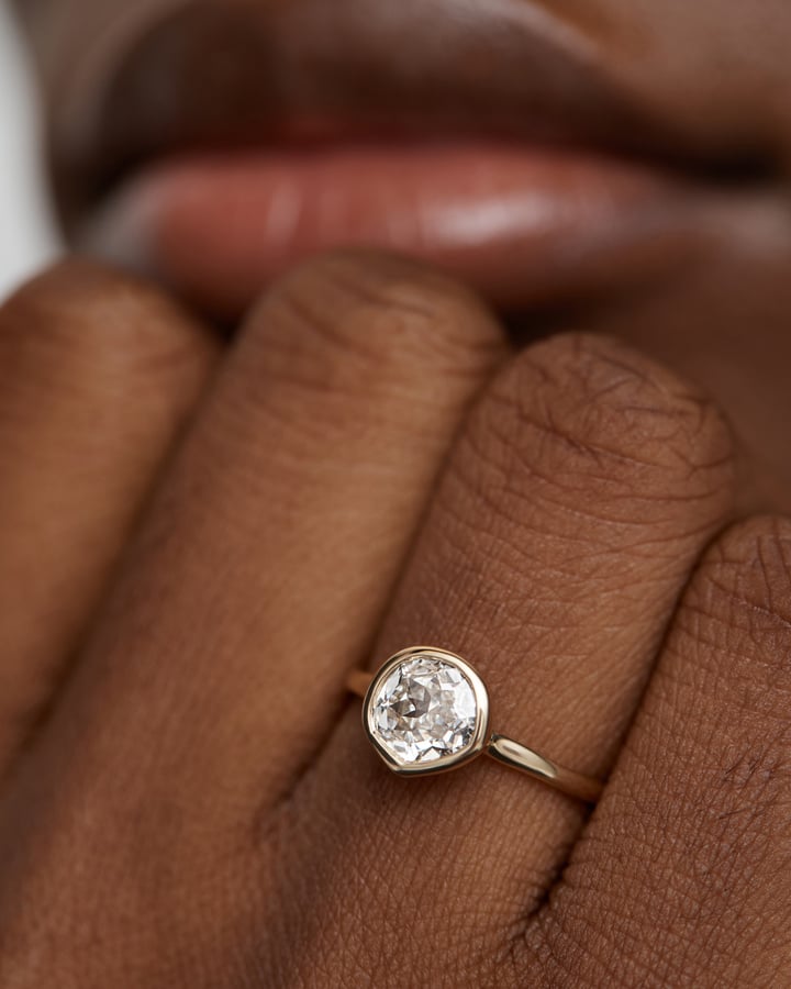 Gold Siren Solitaire Diamond Ring 1ct - Lab Grown Diamond - Monica Vinader